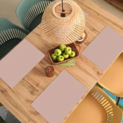 Placemat 6 stuks 45x30 cm Roze - Palet - Oud - Effen - Oudroze