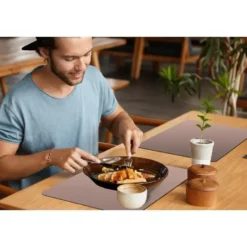 Placemat 6 stuks 45x30 cm Roze - Palet - Oud - Effen - Oudroze