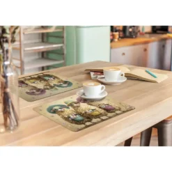 Placemat 6 stuks 45x30 cm Schaapjes - Eieren - Bloemen - Pasen