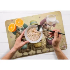 Placemat 6 stuks 45x30 cm Schaapjes - Eieren - Bloemen - Pasen