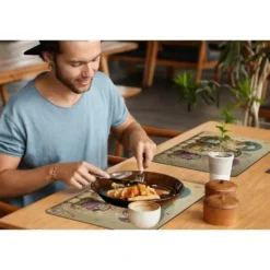Placemat 6 stuks 45x30 cm Schaapjes - Eieren - Bloemen - Pasen