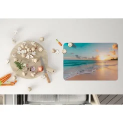 Placemat 6 stuks 45x30 cm Zonsondergang - Strand - Zee - Zomer - Blauw