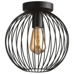 Plafondlamp Xavier - zwart - 25,5xØ25 cm