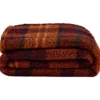 Plaid Teddy - bruin/bordeaux - 150x200 cm