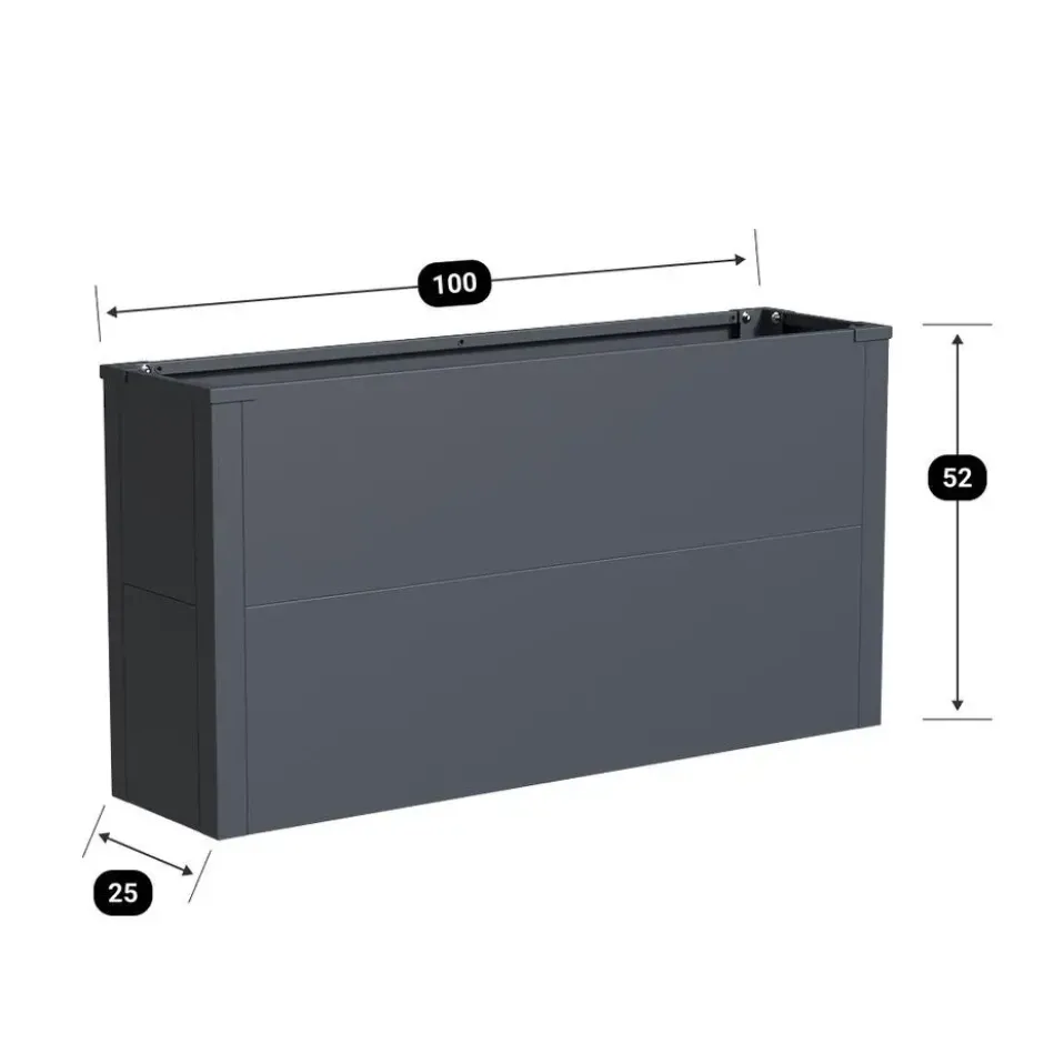 Plantenbak - 100 x 25 x 52 cm - Antraciet