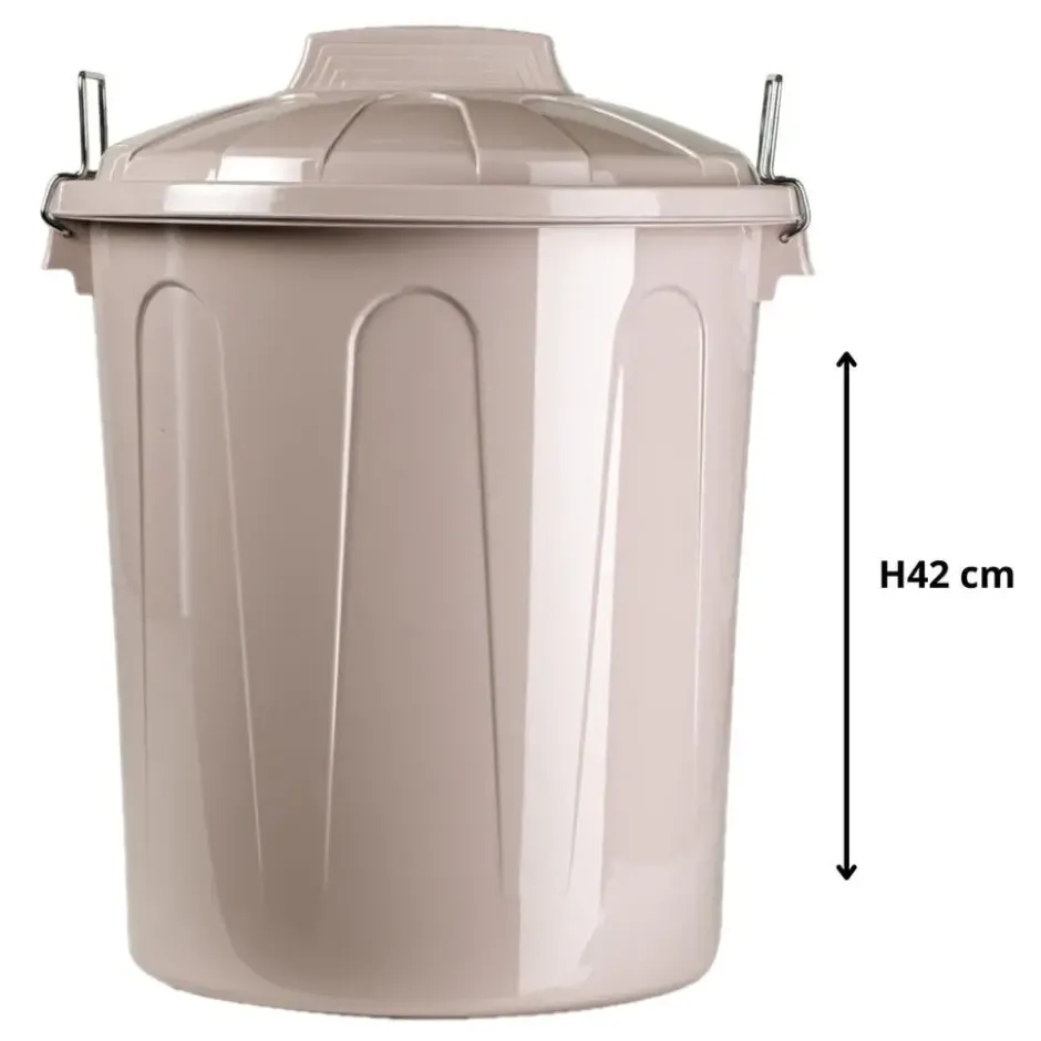 Plasticforte afvalemmer - beige - 21L - kunststof - H42 cm