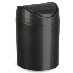 Plasticforte Mini prullenbakje - zwart- kunststof - 1.4L