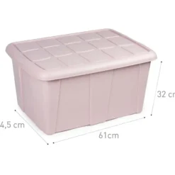 Plasticforte Opbergbox met deksel - Lichtroze - 60L - kunststof