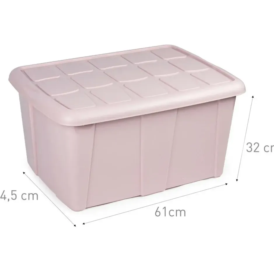 Plasticforte Opbergbox met deksel - Lichtroze - 60L - kunststof