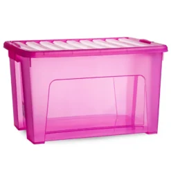 Plasticforte Opbergbox met deksel - roze - 47L - kunststof