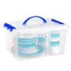 Plasticforte Opbergbox met deksel - blauw - 12L - kunststof