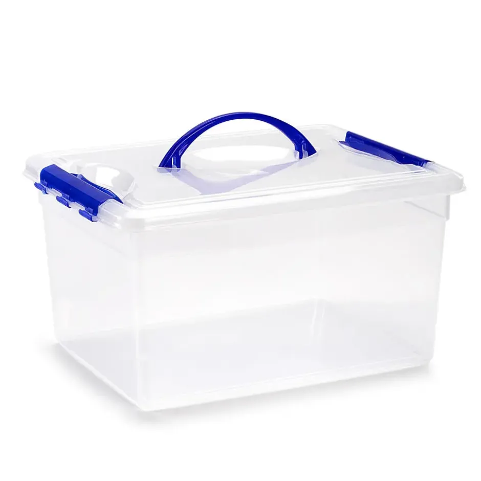 Plasticforte Opbergbox met deksel - blauw - 12L - kunststof