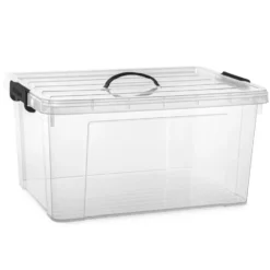 Plasticforte Opbergbox met deksel - grijs - 54L - kunststof