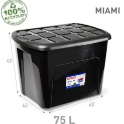 Plasticforte Opbergkist met deksel - Box - 75L - 60x42x43 cm