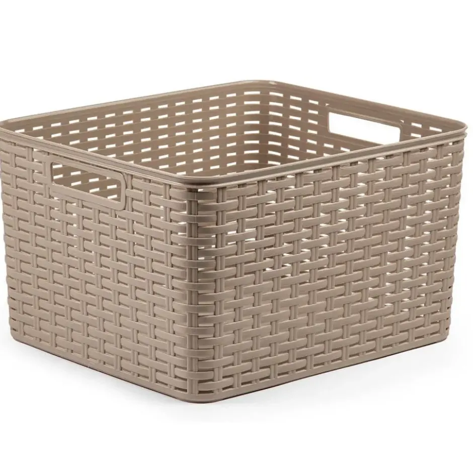 Plasticforte Opbergmand - Kastmand - kunststof - taupe - 28L