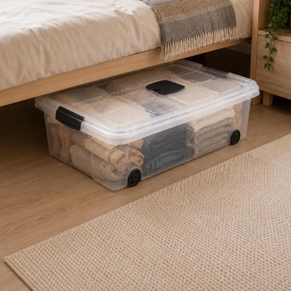 Plasticforte Opslagbak met deksel - 1x - 31L - 62 x 45 x 18 cm