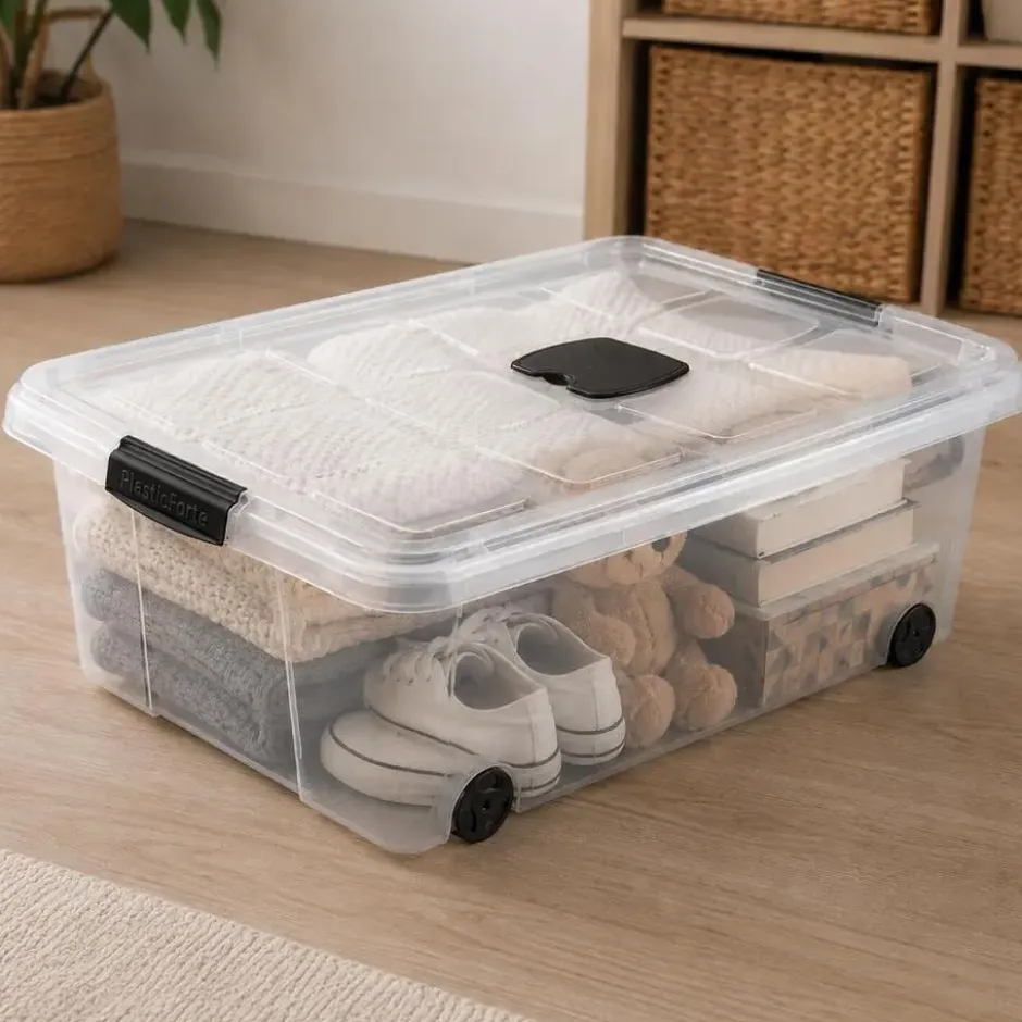 Plasticforte Opslagbak met deksel - 1x - 31L - 62 x 45 x 18 cm