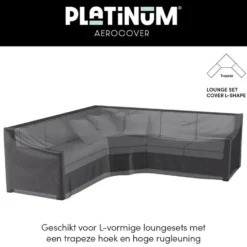 Platinum Aerocover loungesethoes 300x300x90x65 cm - L-vorm trapeze