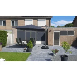 Platinum Beaufort zweefparasol premium 3,2x3,2 m. - Faded Black
