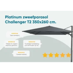 Platinum Challenger Premium T2 3.5x2.6 m - Havanna + voet en hoes