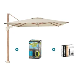 Platinum Challenger Premium T2 3,5x2,6 m. - Champagne Teak + ingraafvoet en hoes