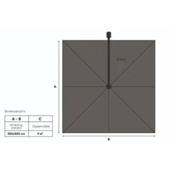 Platinum Nexus T2 zweefparasol Premium 3x3 –Champagne–sandstone frame