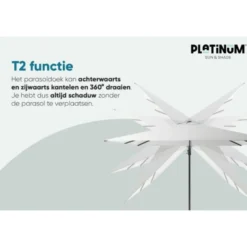 Platinum Nexus T2 zweefparasol Premium 3x3 –Champagne–sandstone frame