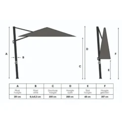 Platinum Nexus T2 zweefparasol Premium 3x3 –Champagne–sandstone frame