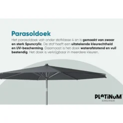 Platinum Parasol Riva Ø300 cm Faded Black