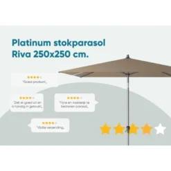 Platinum Parasol Riva 250 x 250 cm Olijfgroen