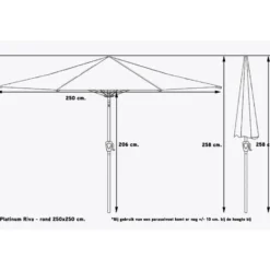 Platinum Parasol Riva 250 x 250 cm Olijfgroen