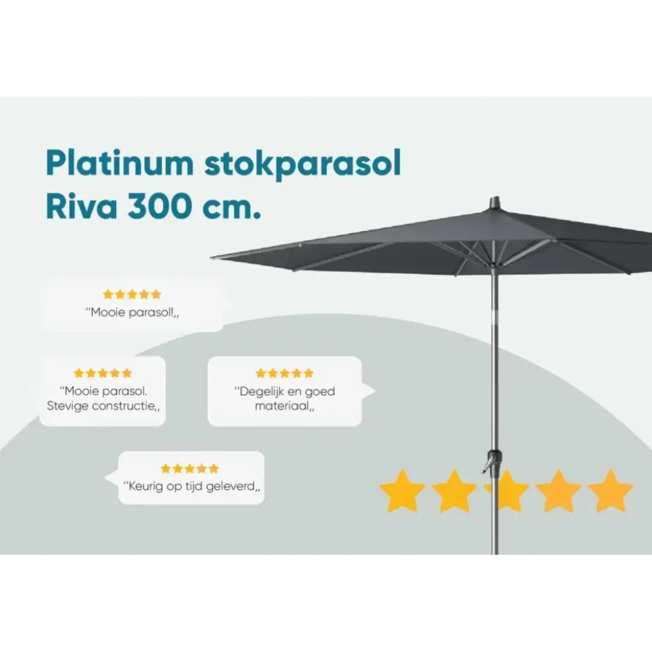 Platinum Riva parasol 3 m. antraciet