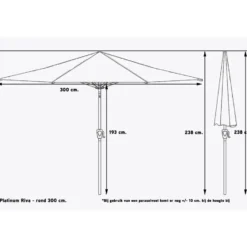 Platinum Riva parasol 3 m. antraciet