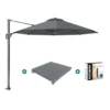 Platinum Voyager ronde zweefparasol T1 3 m. - Antraciet + voet en hoes
