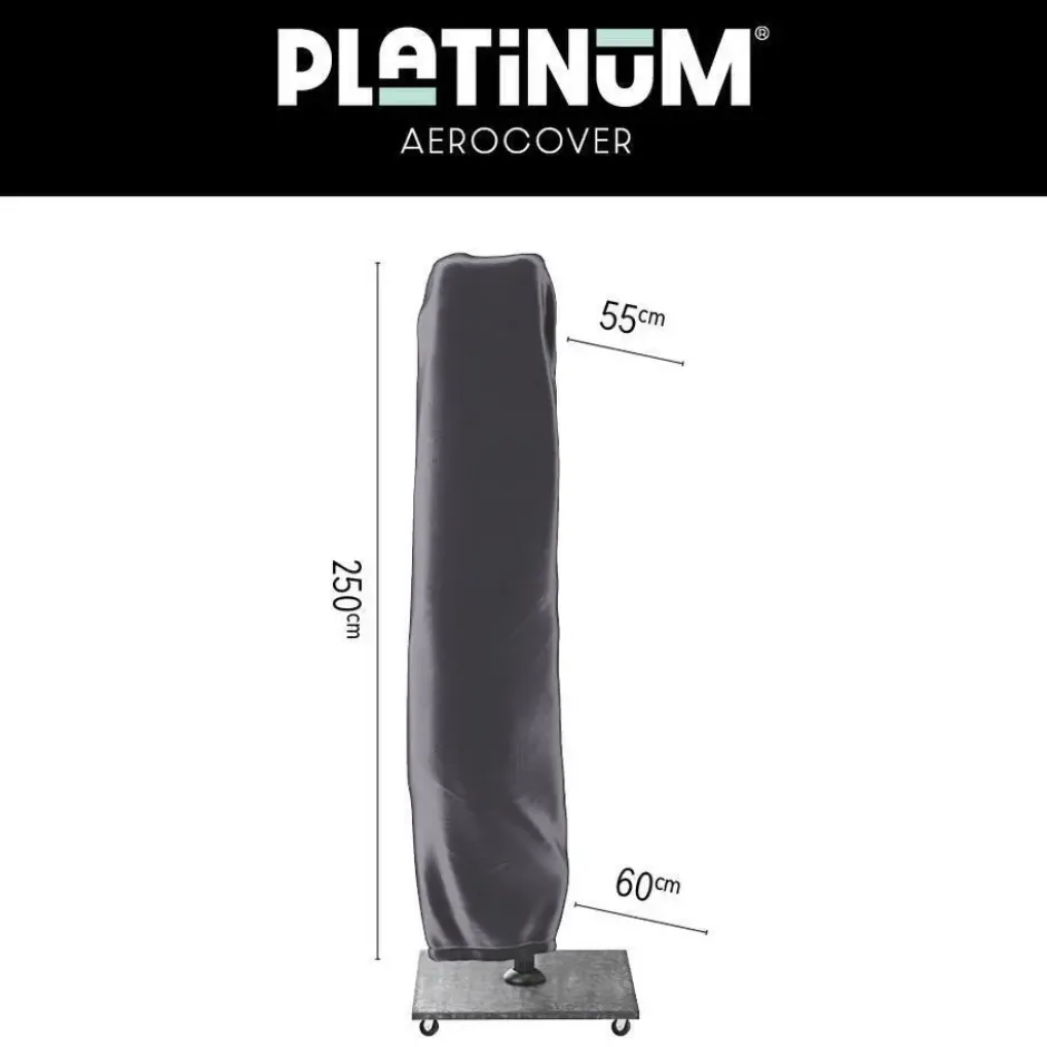 Platinum Voyager ronde zweefparasol T1 3 m. - Antraciet + voet en hoes