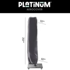 Platinum Voyager zweefparasol T1 3x2 m. - Antraciet met voet en hoes