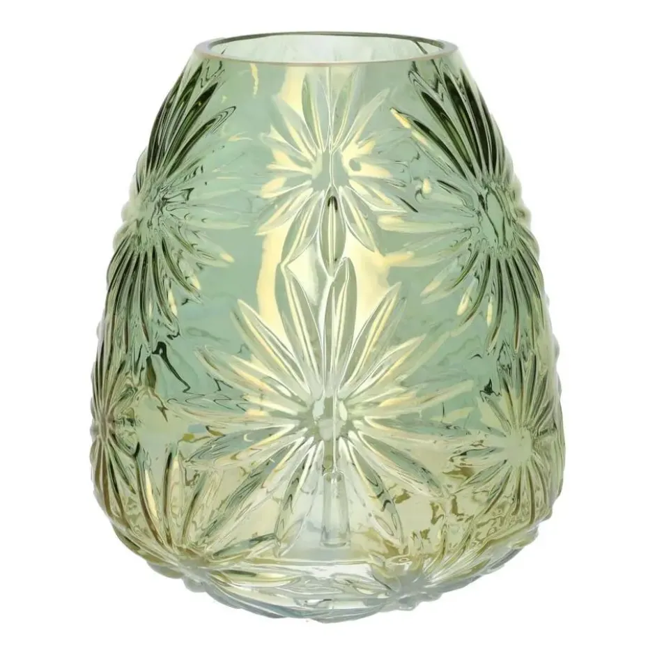 Plume Living Vaas Floran - transparant groen - D17 x H20 cm