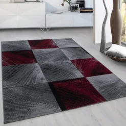 Plus Vloerkleed Laagpolig Grijs / Rood - 160x230 CM