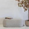 Poef Beige Stof - Zithoogte 38cm - 100x50x38cm - Sarah
