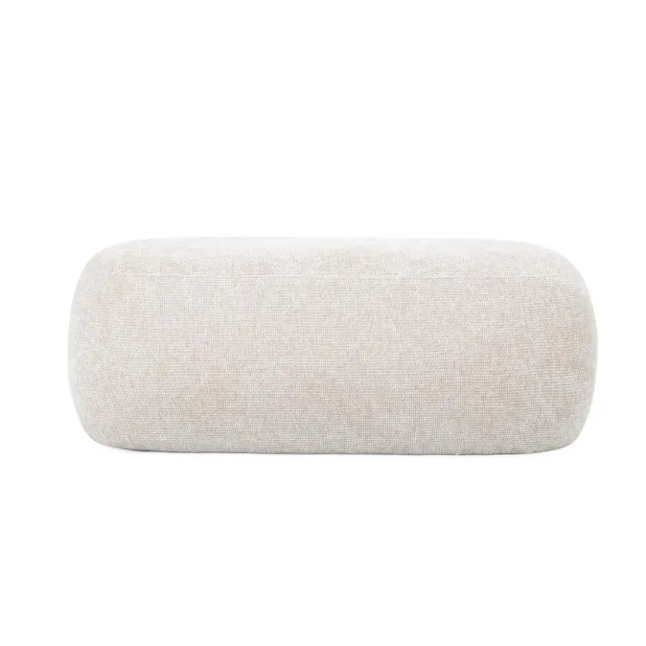 Poef Beige Stof - Zithoogte 38cm - 100x50x38cm - Sarah