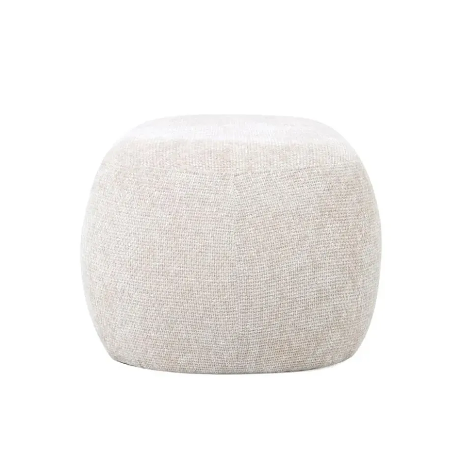 Poef Beige Stof - Zithoogte 38cm - 100x50x38cm - Sarah