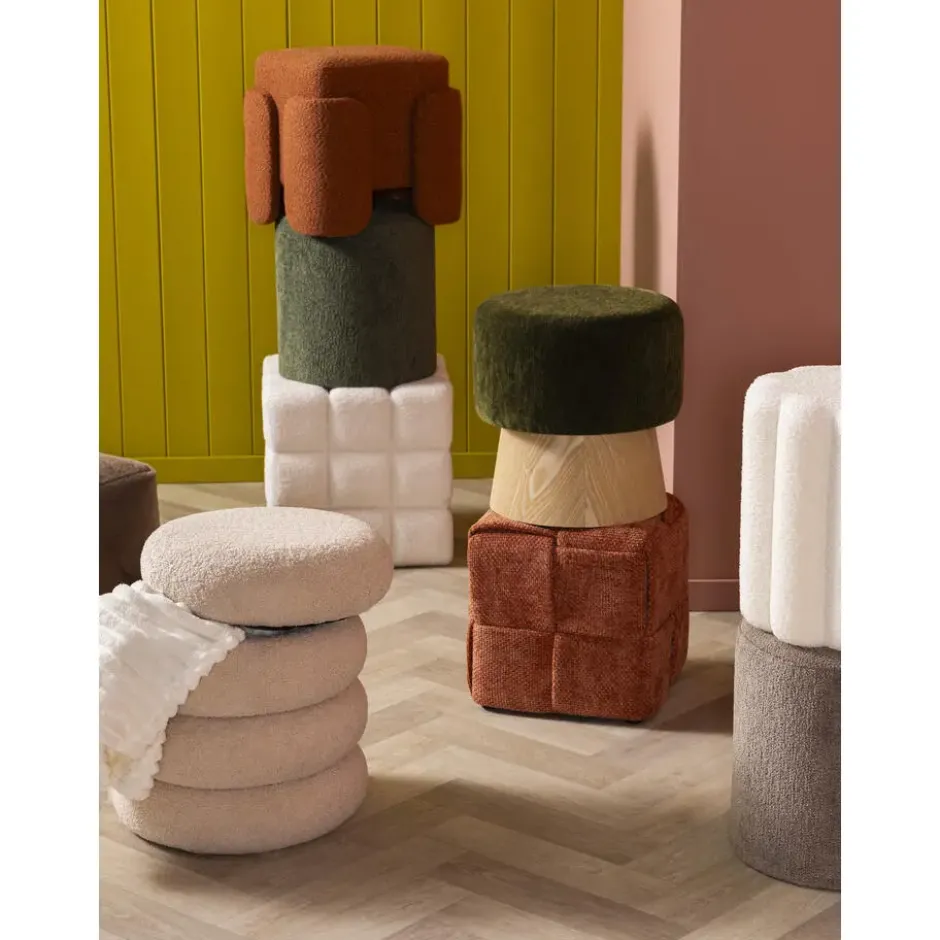 Poef Daroca - beige - 50xØ45 cm