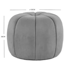 Poef met terracotta krullen en houten basis