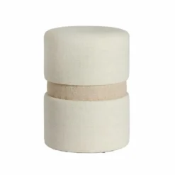 Poef Novira - Beige - Ø35x46cm
