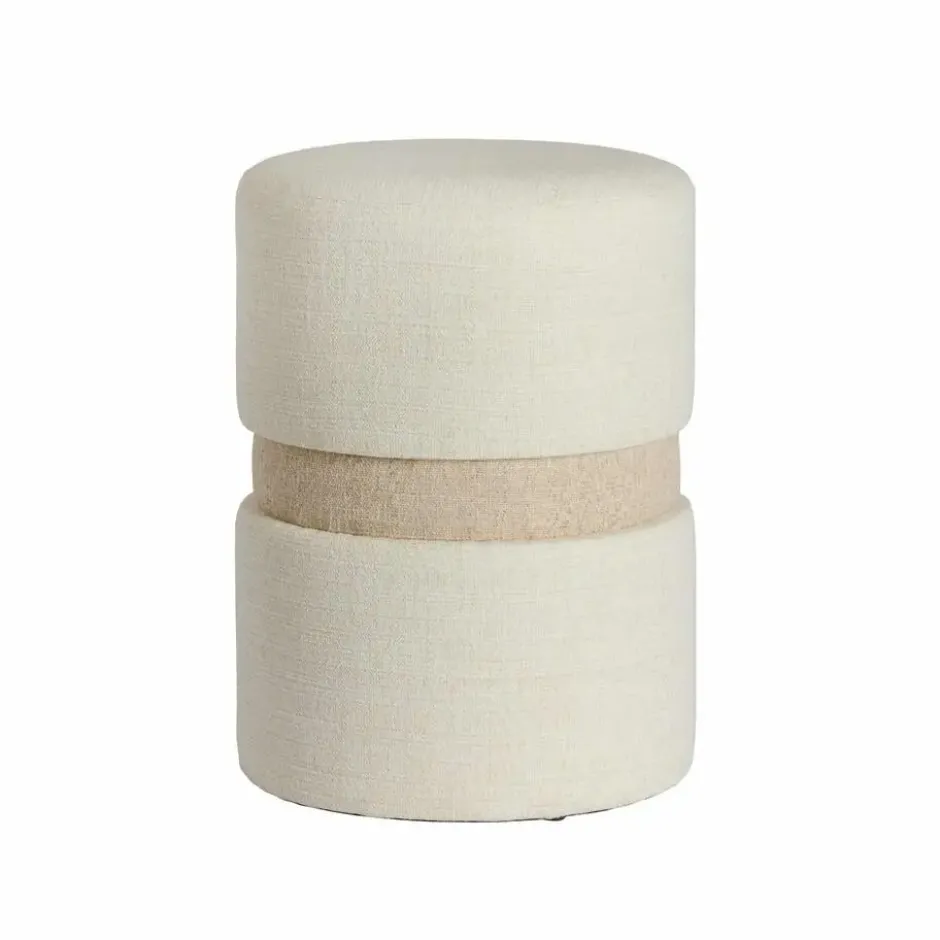 Poef Novira - Beige - Ø35x46cm