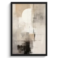 Poster met lijst 40x60 cm Abstract - Kunst - Grijs