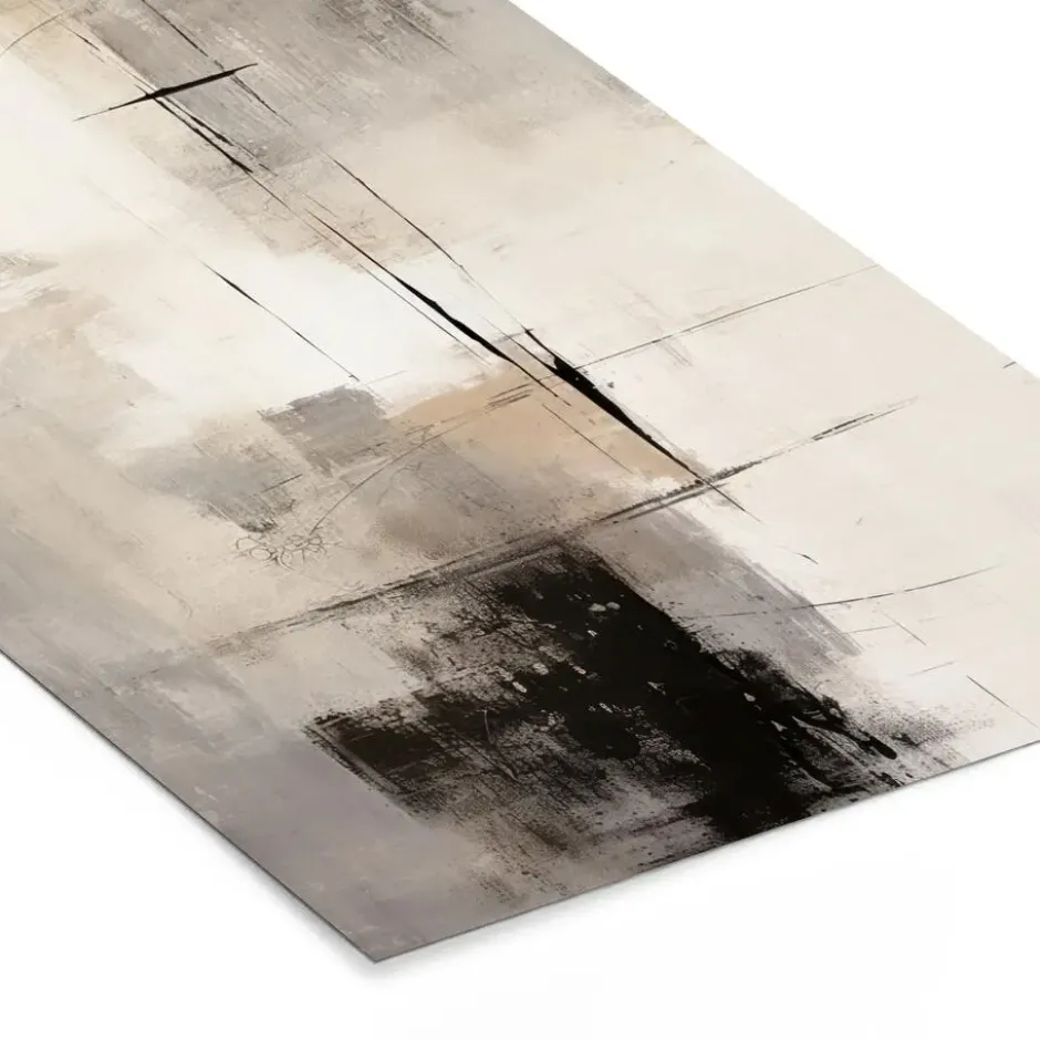 Poster met lijst 40x60 cm Abstract - Kunst - Grijs