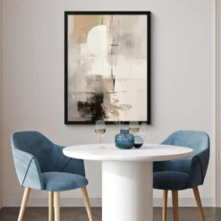 Poster met lijst 60x80 cm Abstract - Kunst - Grijs