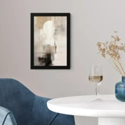 Poster met lijst 20x30 cm Abstract - Kunst - Grijs