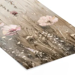Poster met lijst 80x120 cm Bloemen - Roze - Modern - Beige